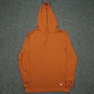 Burlebo Hoodie Mens Small Orange‎ Pullover Hooded Performance Hiking Outdoors